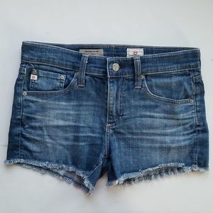 AG Adriano Goldschmied Women's Pixie Cut-Off Denim Shorts Size 26